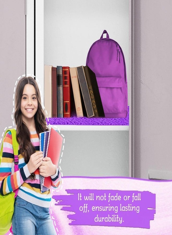 Gosodeny 10'' Locker Rug Purple School Cute Decor with Anti-Slip Backing Chenille Material Furry and Cute Style Locker Accessories - Image 5